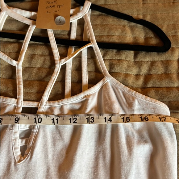VENUS Tops - Venus White Strappy Camisole Tank Top Women’s Size L Lined Summer” Casual Sexy”